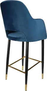 FL Sorbet Velvet Upholstered Metal Leg Hospitality Barstool thumbnail 3
