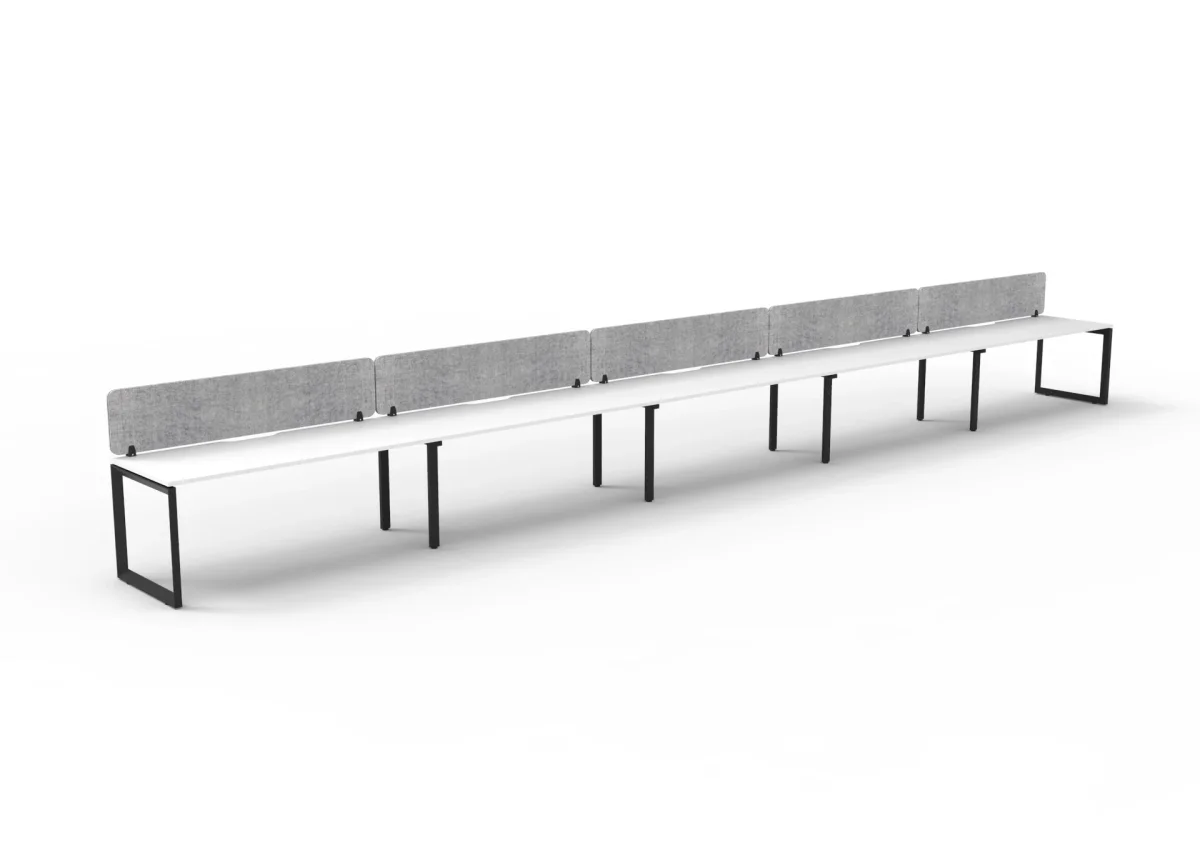 RL Infinity Loop Leg Single Sided Workstation with Grey Eco Panel Screen