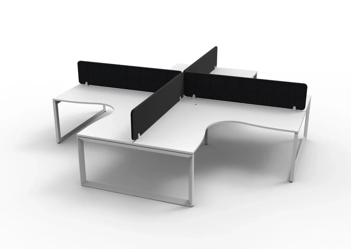RL Infinity Profile Leg 4 People Corner Workstation with Screen thumbnail 14