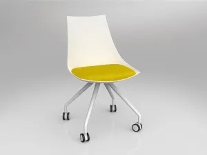 OL Luna White Chair with Castor Base thumbnail 8
