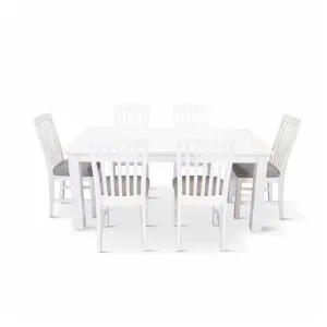 VI Coastal Solid Timber Dining Table With 6 Chairs Set thumbnail 2