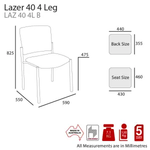 MA Lazer 40 Fabric Upholstered Stackable Side Chair thumbnail 4
