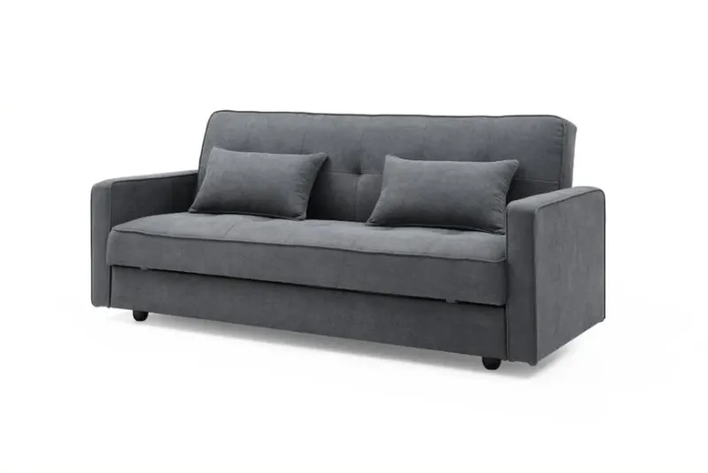 HE Jenny Fabric Upholstered Timber Leg 3 Seater Sofa Bed