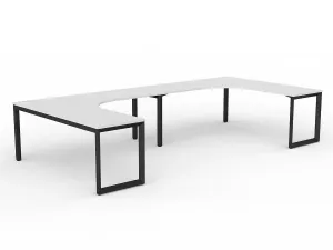 OL Anvil 2-User 90° Workspace – White Top with black Frame thumbnail 1