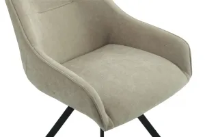 VI Hugo Metal Base Round Dining Table with 4 Fabric Chair Set thumbnail 4