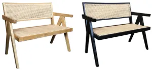 MF Pier 2 Seater Rattan Bench with Backrest thumbnail 7