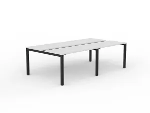OL Axis 4-User Double Sided Workspace – White Top with Black Frame thumbnail 5