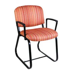 MA Joshua Fabric or Vinyl Upholstered Black Sled Base Visitor Chair thumbnail 3