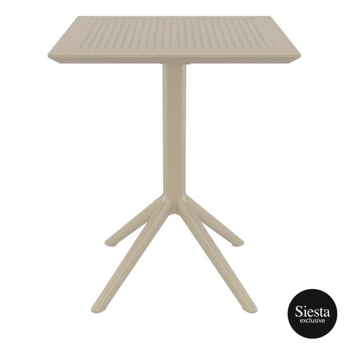 FL Sky 3 Piece Hospitality Square Folding Chat Table & Air Chair Set