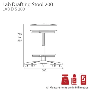 MA Lab PU Upholstered Drafting Stool thumbnail 3