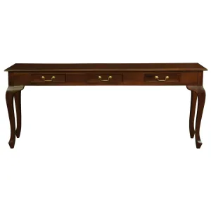 CT Queen Anne Solid Timber 3 Drawer Sofa Table thumbnail 10