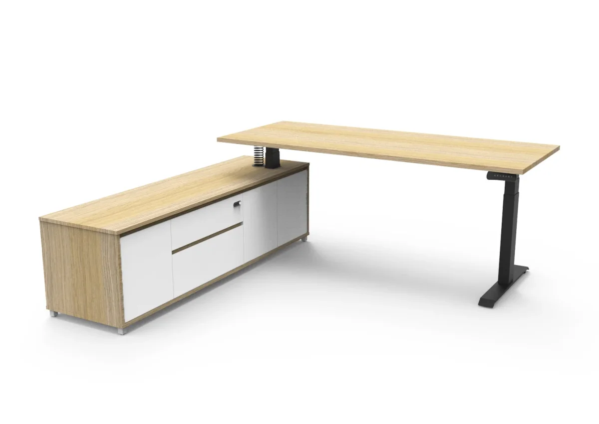 RL Boost Height Adjustable Executive Desk with Return Cabinet