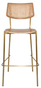 EZ Texas Metal Leg Rattan Back Barstool - Natural thumbnail 7