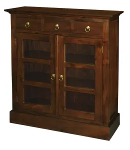 CT Tasmania Solid Timber 3 Drawer 2 Door Display Cabinet thumbnail 7
