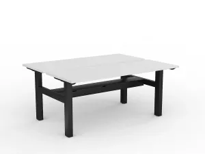 OL Agile Fixed Height Shared Desk – White Top with Black Frame thumbnail 16