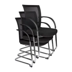 MA Tesla Stackable Chrome Cantilever Leg Arm Chair thumbnail 4
