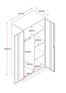 RL GO Metal Lockable Swing Door Wardrobe Unit thumbnail 3