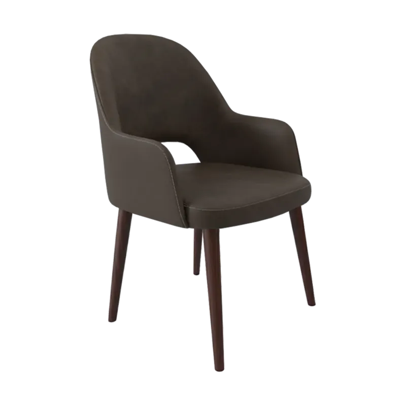 FL Orleans Bourbon Fabric Upholstered Aluminium Legs Hospitality Dining Chair