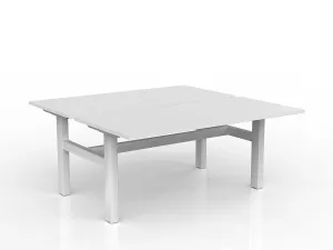 OL Agile Fixed Height 2 User Shared Desk – White Top with White Frame thumbnail 20