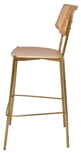 EZ Texas Metal Leg Rattan Back Barstool - Natural thumbnail 9