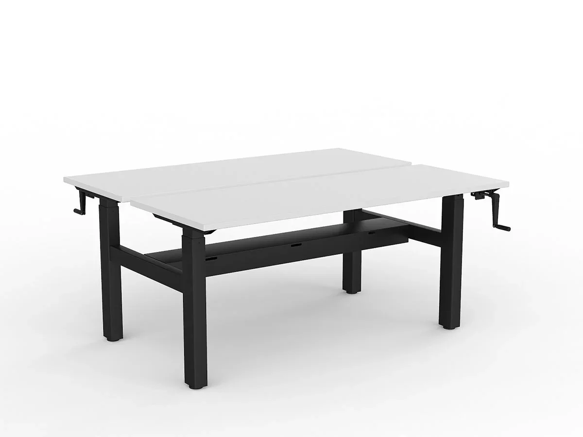 OL Agile Winder Height Adjustable Shared Desk – White Top with Black Frame thumbnail 11