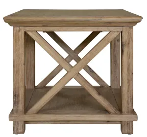 VI Cresswell Solid Timber Lamp Table with Shelf thumbnail 1
