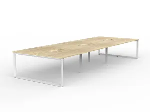 OL Anvil 6-User Double Sided Workspace – Oak Top with White Frame thumbnail 3