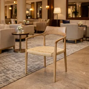 MF Porter Solid Timber Frame Woven Rope seat Dining Armchair thumbnail 3