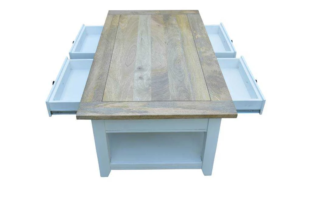 VI Newport Solid Timber 4 Drawer Coffee Table