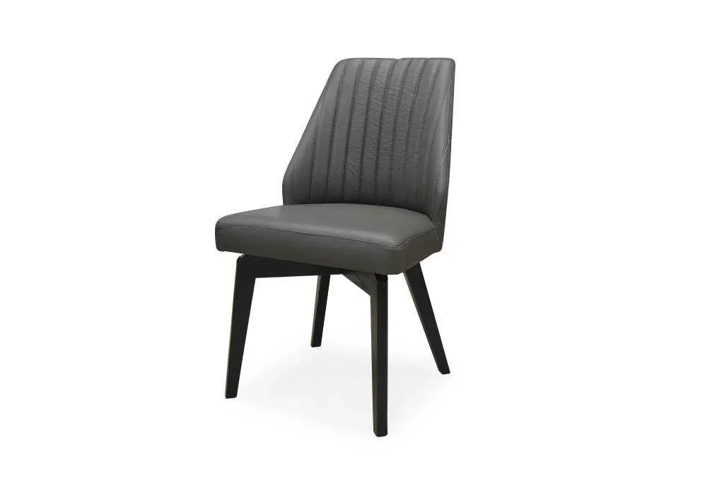 VI Roma Leather Upholstered Timber Leg Dining Chair