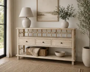 CR  Sonoma Solid Timber 3 Drawer 2 Shelf Open Buffet thumbnail 8