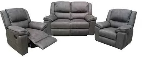 EL Arias Fabric Upholstered 2 Seater + 2 Single Seater Recliner Sofa Set