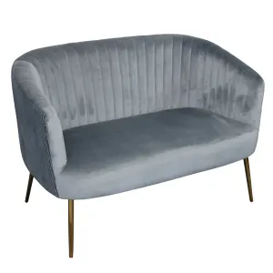 BT Perla Velvet Upholstered Fluted Back 2 Seater Armchair thumbnail 3