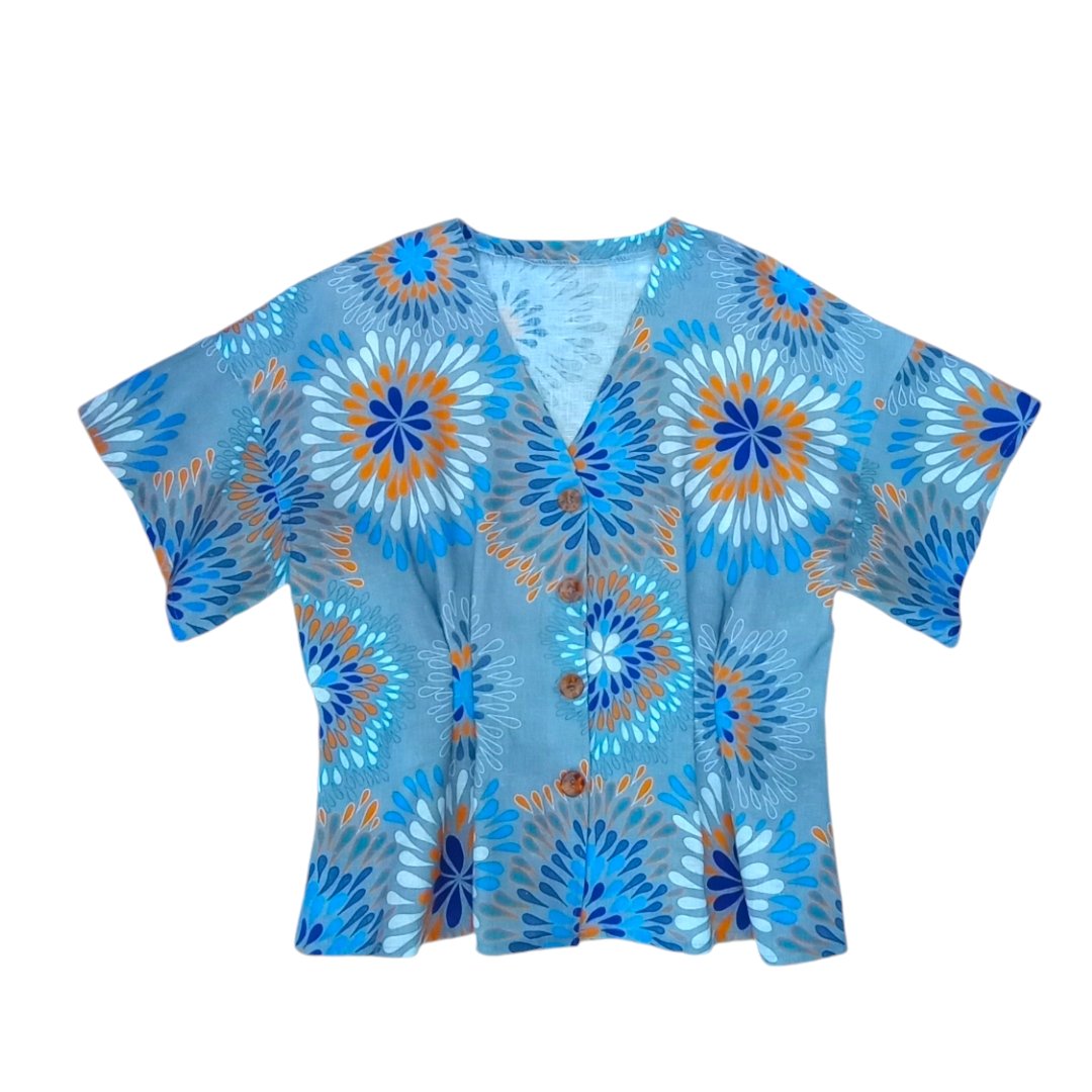 Miramara Designs - Ladies linen blouse-Daphne