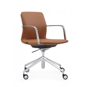 MA Romeo Genuine Leather Aluminium Leg Boardroom Chair thumbnail 1