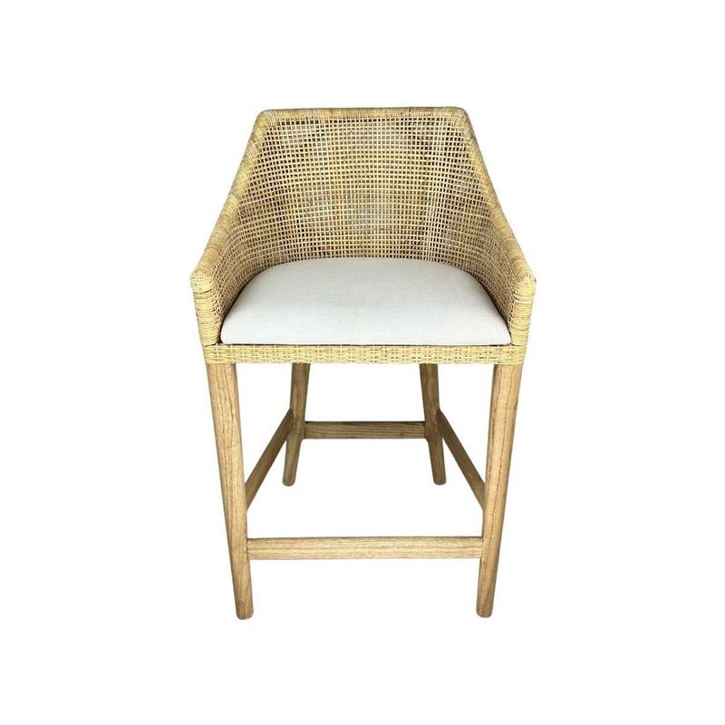 CR Tennessee Timber Frame Rattan Counter Stool