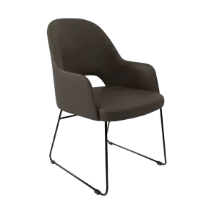 FL Orleans Upholstered Aluminium Sled Base Hospitality Dining Armchair thumbnail 1