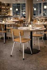 MF Cramer Metal Legs Plywood Seat and Back Dining Chair thumbnail 3