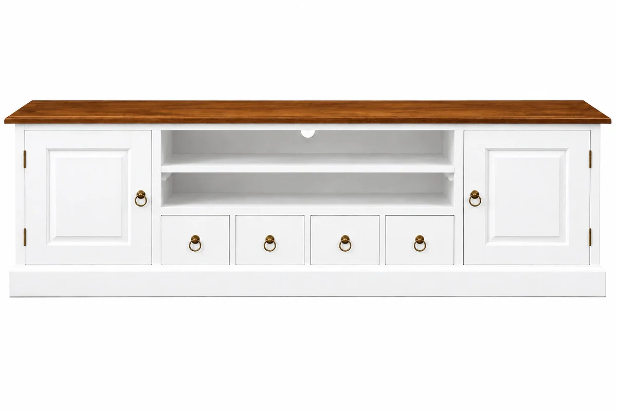 CT Tasmania Solid Timber 2 Door 4 Drawer Entertainment Unit