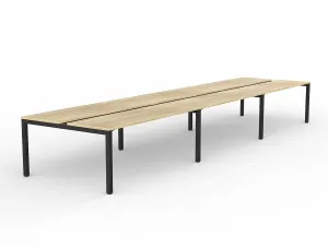 OL Axis 6-User Double Sided Workspace – Oak Top with Black Frame thumbnail 10