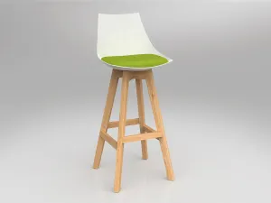 OL Luna Oak Timber Leg White Shell Barstool thumbnail 11