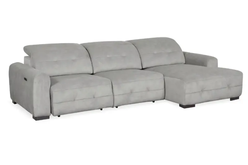 VI Jordan Fabric Upholstered 2 Seater Chaise with Power Sectional Lounge