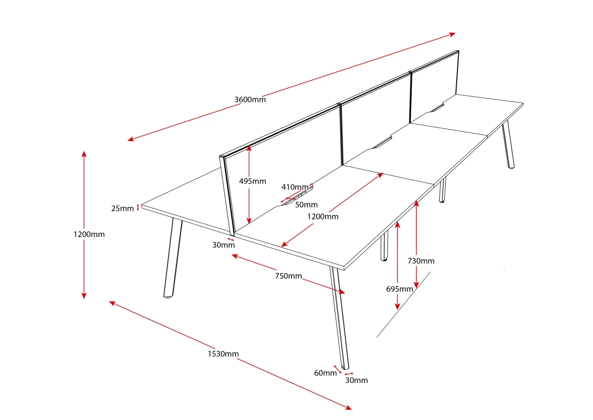 RL Eternity Double Sided Workstation with Grey Eco Panel Screen