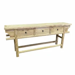 MF Chinese Antique Reproduction Dongbei 3-Drawer Hall Table thumbnail 4