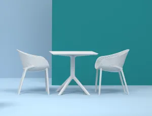 FL Sky 3 Piece Hospitality Square Folding Chat Table & Chair Set thumbnail 1