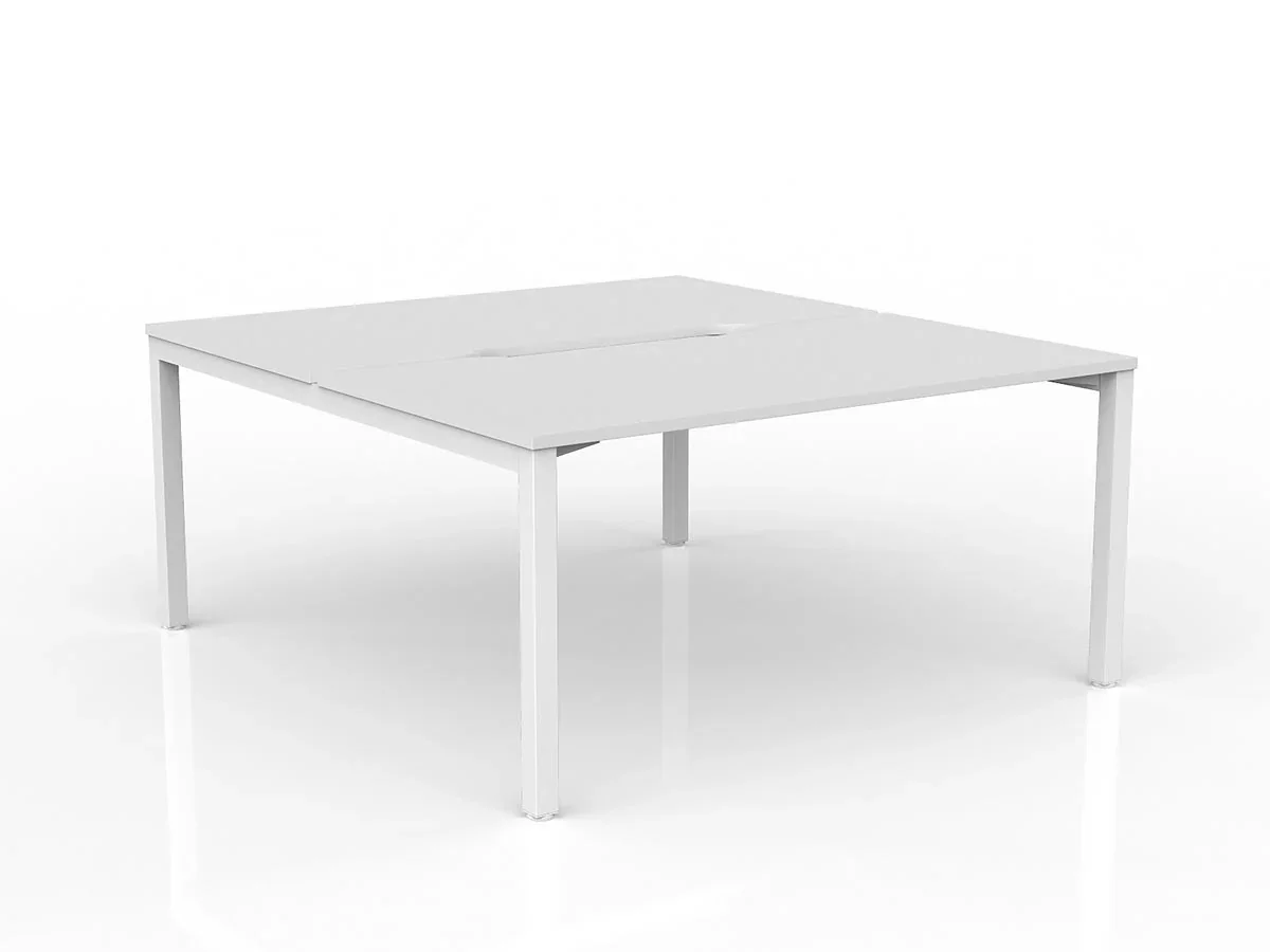OL Axis 2-User Double Sided Workspace – White Top White Frame
