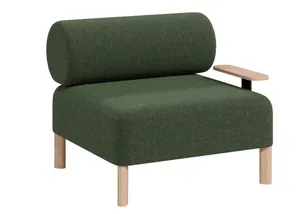 DD Cailloux Fabric Upholstered Single Seater Breakout Sofa with Side Table thumbnail 1