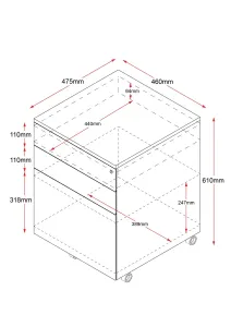 RL Go Steel 3 Drawer Mobile Pedestal thumbnail 6
