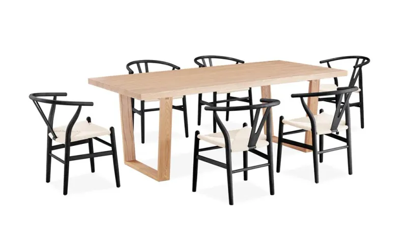 VI Airlie 210cm Rec Dining Table with 6 Dining Chairs Kit