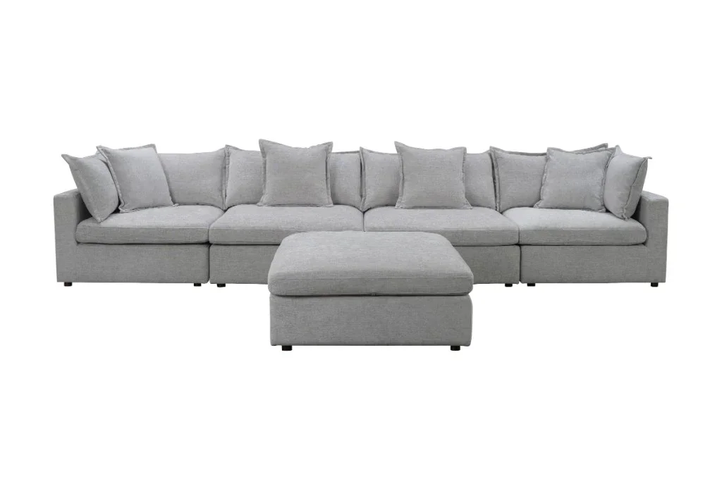 VI Carolina Fabric Corner Lounge with Ottoman